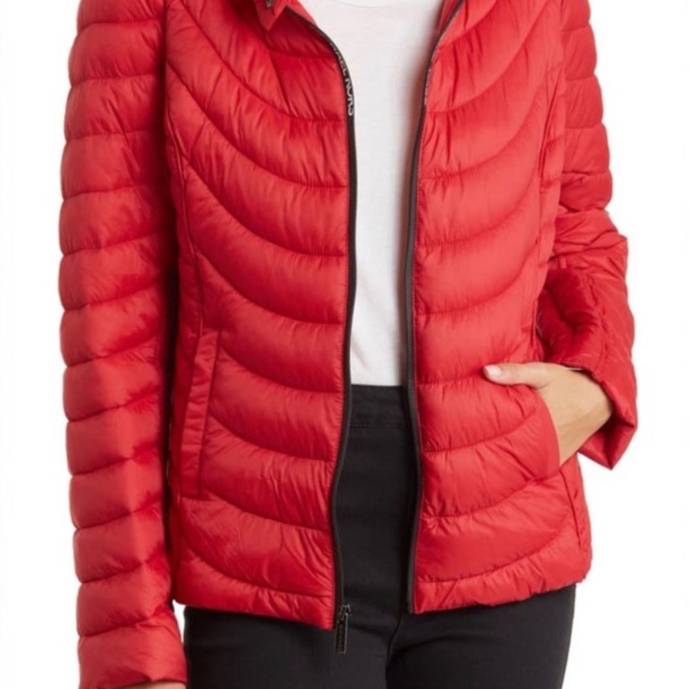 Michael Kors Red Puffer Jacket